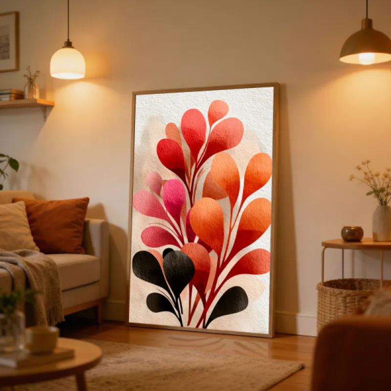 Abstracte Botanische Uitsnede Compositie Wandkunst Print — Matisse-Geïnspireerde Bladvormen Poster