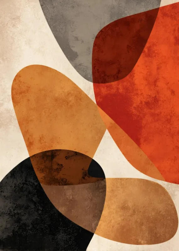abstract poster in warme aardtinten