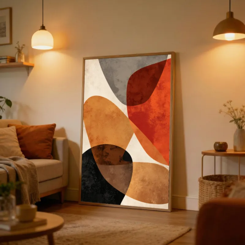 abstract poster in warme aardtinten