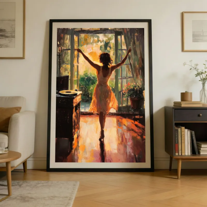 Dancing in the Light — Joyful Oil Painting Wall Art Print