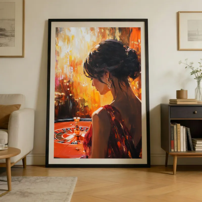 De Roulette — Elegant Casino Olieverfschildering Wandprint