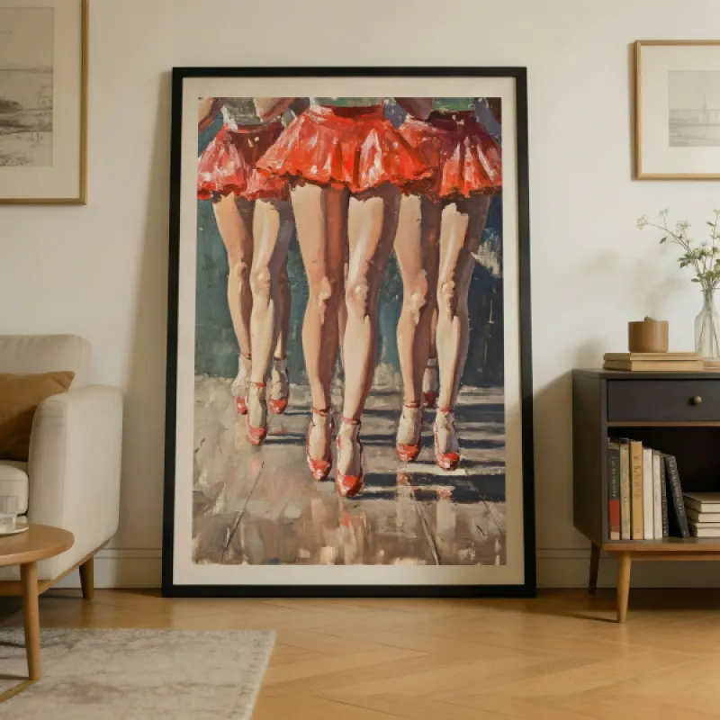 Rood Tutu Ballet Dansers — Vintage Oil Painting Wall Art Print