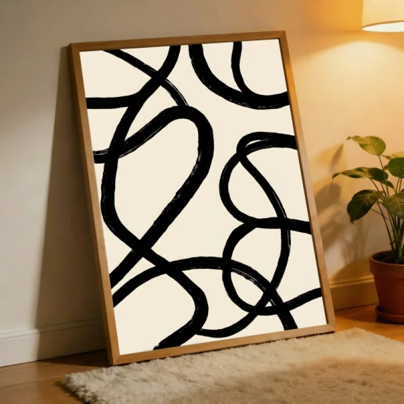 Loops — Bold Abstract Brush Stroke Wall Art Print
