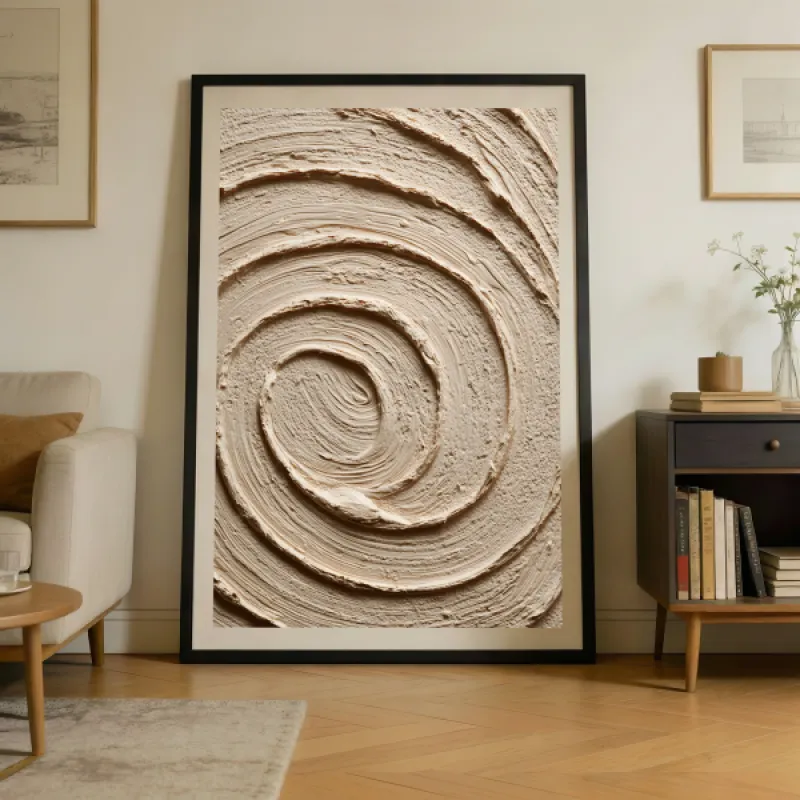 The Spiral — Sculptural Clay Texture Abstract Wall Art