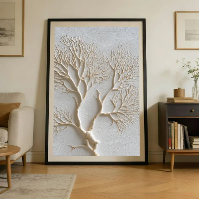 White Coral Tree — Sculptural Botanical Wall Art Print