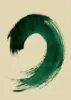 Teal Wave Brushstroke Abstract Wall Art Print — Enso-Inspired Minimalist Poster